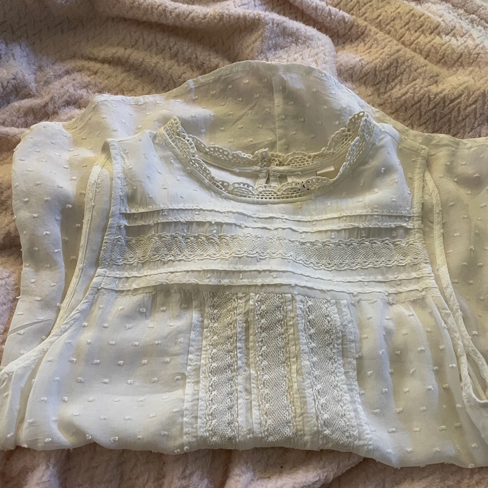 White Embroidered Tank Top